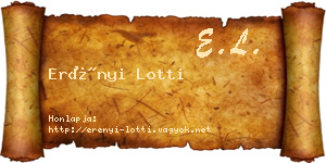 Erényi Lotti névjegykártya
